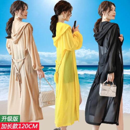 2021 Summer Female Vintage Kimono Long Cardigan Women Fashion Solid Sun-protective Beachwear Hoodie Chiffon Loose Shirt Top L200