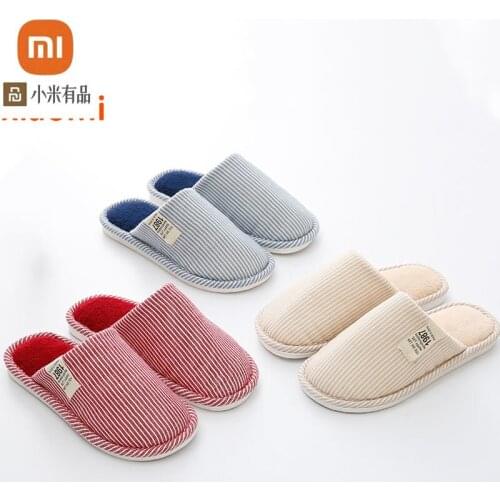 Youpin household cotton slippers TPR non-slip sole winter warm slippers couple comfortable cotton shoes high quality