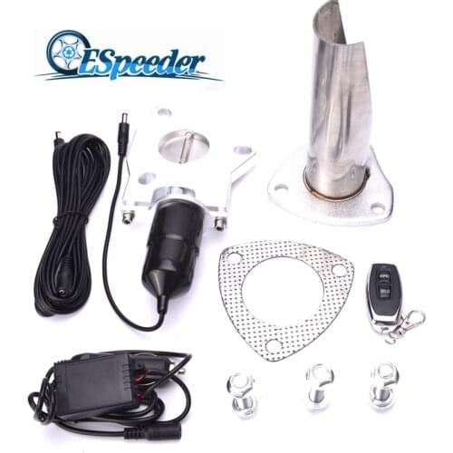 ESPEEDER 2'' Electric Stainless Steel Exhaust Be Cut Pipe Cutout With Remote Control Butterfly Valve Car Exhaust Cut Out