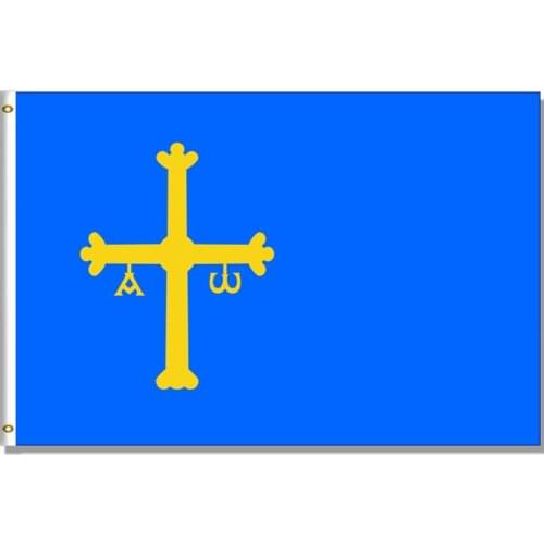 Asturias Flag 60x90cm/90x150cm/120x180cm Banner 100D Polyester Brass Grommets Indoor Outdoor Custom Flag