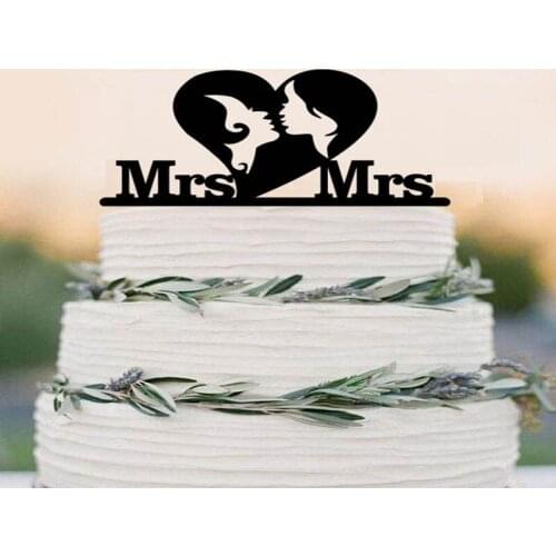 Mrs and Mrs Cake Topper,Lesbian Cake Topper Wedding,Custom Silhouette Cake Topper,Mrs and Mrs Wedding Cake