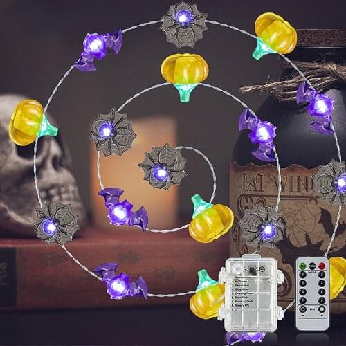 Halloween String Light 3 Meter 40 LED Pumpkin Light Bat String Lights for Indoor/Outdoor Halloween Party Decor TS1