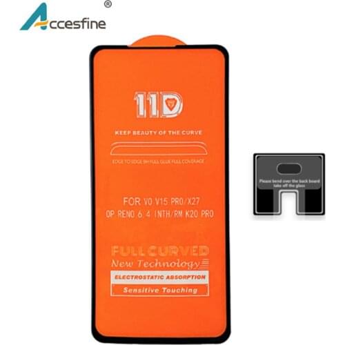 11D 2 in 1 Curved Tempered Glass Screen Protector For Redmi K20 Note 8 7 Pro Back Camera lens glass Protective Film