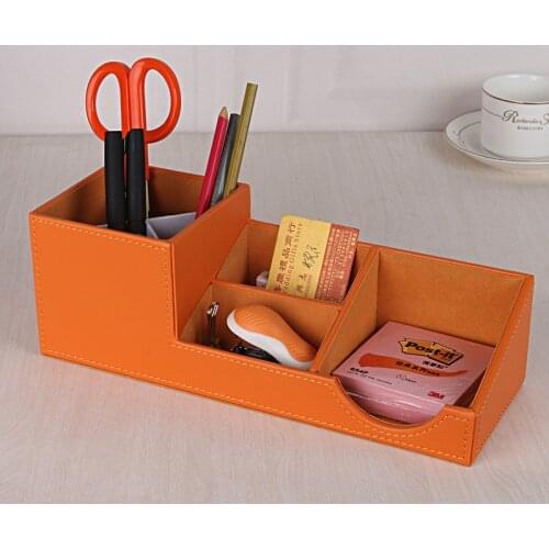 Leather Multifunctional Stationery Creative Fashion Signature Film Storage Box Pen Holder