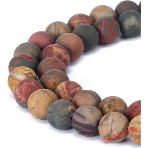 Fctory Price natural stone beads Round Gorgeous Matte Picasso Jaspe loose Beads For DIY Jewelry making Necklace Bracelet Jd558