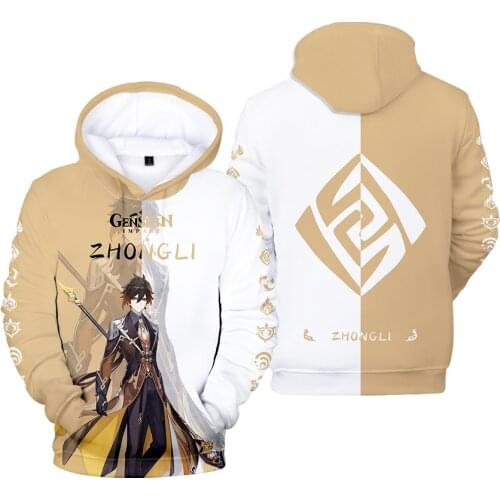 Hot Slae Boys Girls Hooded 3D Genshin Impact Hoodies Men Women Sweatshirts Fashion Printed ZHONGLI Kids Game Hip Hop Pullovers