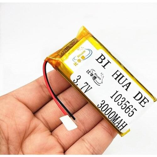 3.7 V lithium polymer battery 3000 mah 103565 DIY mobile power charging treasure battery For DVD GPS PSP Camera E-book
