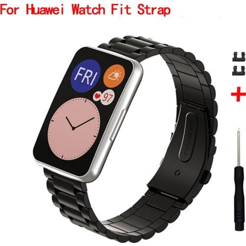 Stainless Steel Metal Watch Band For Huawei Watch Fit Strap Bracelet for huawei fit Smart Watch Strap Wrist band Replacement