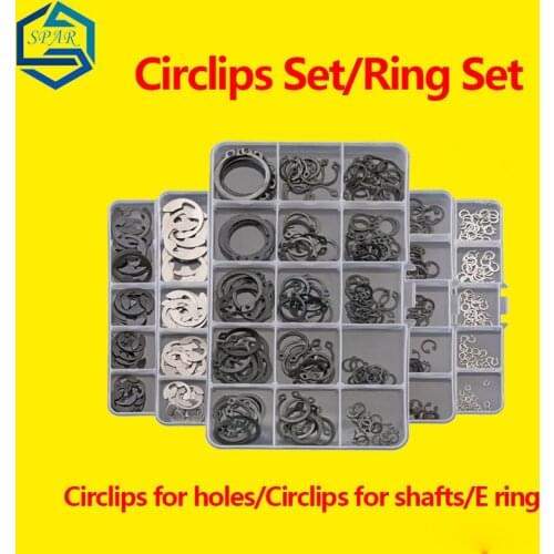 Sets Circlips for Holes Circlips for shafts Circlips for E Ring Combination Set Washer C-type E-type Circlip Plier Sets