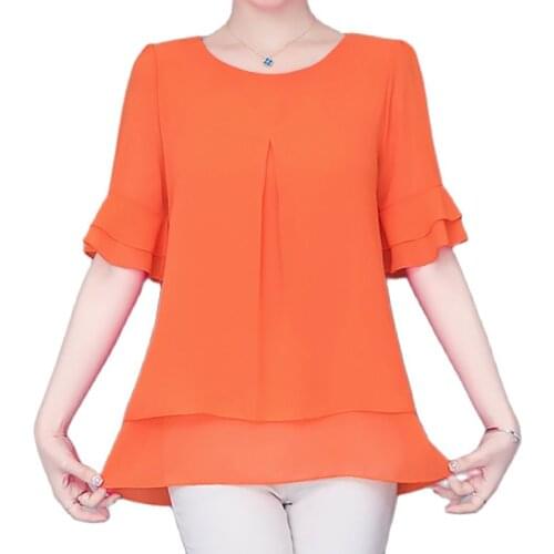 New Fashion Loose Chiffon Blouses 2021 Summer Women Blouse Casual Shirts Top Ladies Office Work Tee Plus Size Mujeres Blusas