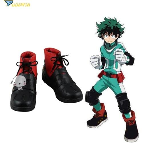 My Hero Academia Boku no Hero Akademia Izuku Midoriya Shoes Cosplay Boots Custom Made Any Size