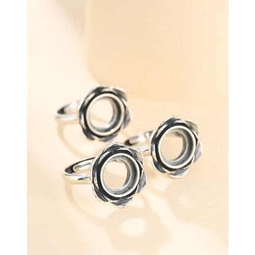 10*10mm 925 STERLING SILVER Women Semi Mount Bases Blanks base blank Pad ring Setting wedding jewelry findings diy A5943