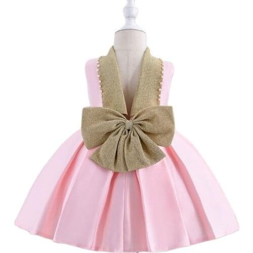 Yoliyolei Turtleneck Baby Girls Dress Two Bows 6M Princess Birthday Wear Toddler Flower Ball Gown Kids Dresses for Girls 12 24M