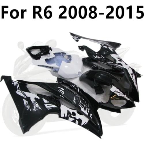 Black Glossy Beauty Pattern Prints Motorcycle Full Fairing Kit for YAMAHA R6 2008-2015 YZF600 Cowling 08-09-10-11-12-13-14-15