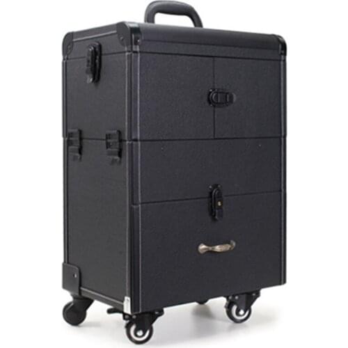 Professional makeup trolley case bags large capacity multilayer multi purpose cosmetic bag travel suitcase box beauty toolbox