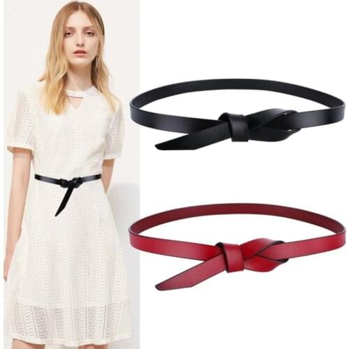 Design High Quality Waist BeltsFashion Women Soft Real Leather Knotted Strap Belt Luxury Lady Dress Coat Waistbands Accessories