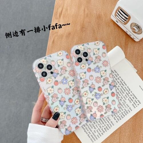 Luxury strawberry Phone Cases iPhone 11 12 Mini Pro XS Max X XR 7 8 Plus SE 2020 12Pro 11Pro Soft TPU Airbag Shockproof Cover