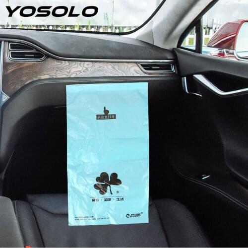 YOSOLO 50 pcs/Pack Self-adhesive 38*18cm Auto Seat Back Hanging Trash Bin Disposable Car Garbage Bag Storage Bag Car Organizer