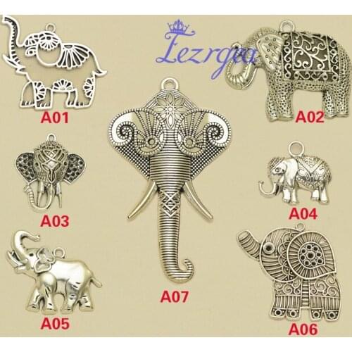 Elephant Charms, Antique silver plated Large elephant Pendants/Charms,DIY supplies, jewelry making