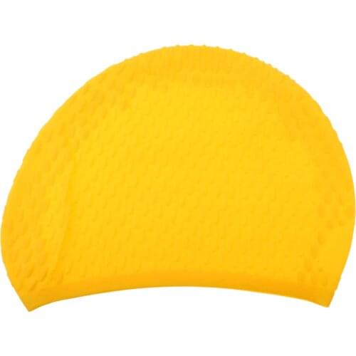 Silicone Swimming Long Hair Cap Ear Wrap Waterproof Bubble Hat for Women and Men Swimming Caps