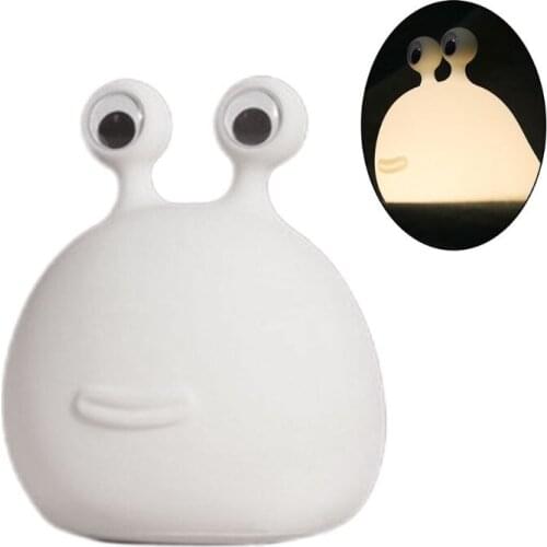 Cute Soft Slug Shape Night Light with Touch Control USB Rechargeable Desktop 667A