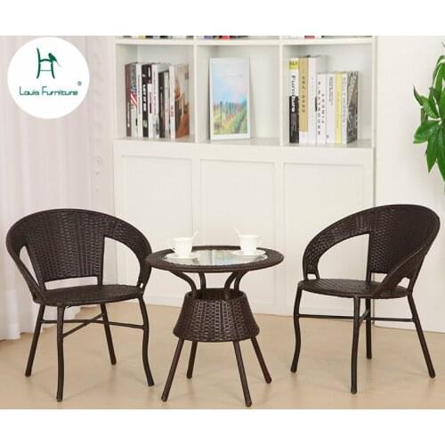 Louis fashion Leisure chair coffee table three-piece indoor garden rattan creative fashion combination simple modern balcony