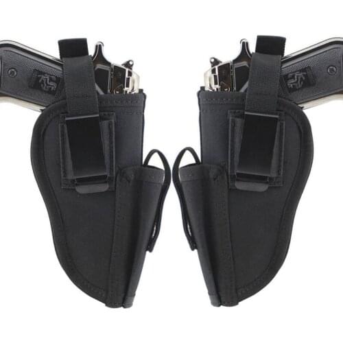 Tactical Right Left Interchangeable Pistol Hand Gun Holster Hunting Molle Pistol Holster Magazine Slot Holder