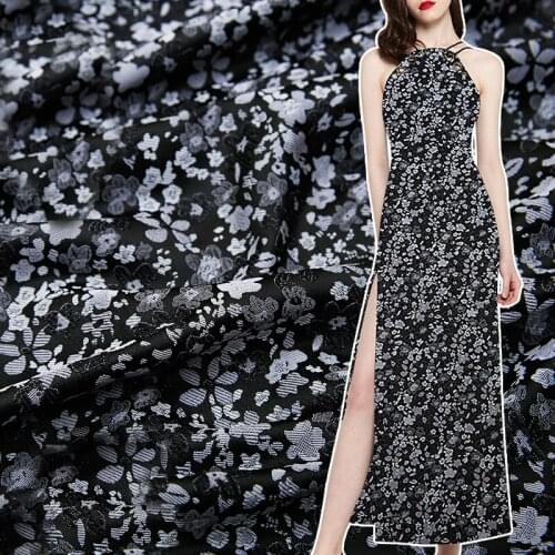 Gold line yarn dyed brocade jacquard Fresh rural style fabric for dress women clothing tissue patchwork 145cm width