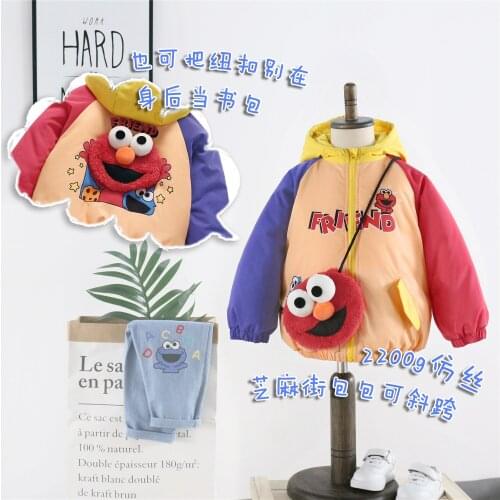 Tonytaobaby New Style Boys and Girls' (detachable Schoolbag) Color Matching Warm Cotton Padded Clothes Baby Girl Clothes