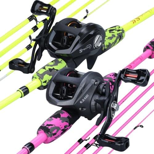 Sougayilang 170cm 2 Color Fishing Rod Combo Portable 5 Section Carbon Fishing Rod and 6.3:1 Gear Ratio 12+1BB Casting Reel Set