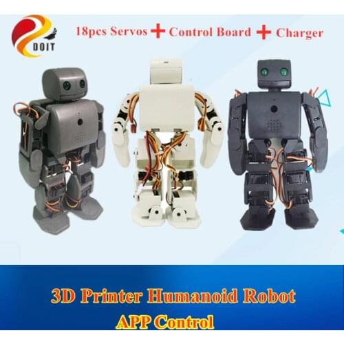 DOIT 3D Printer Humanoid Robot APP Control ViVi Smart Robot Compatible With Plen2 with 18pcs Servos+ Control Board+ Charger