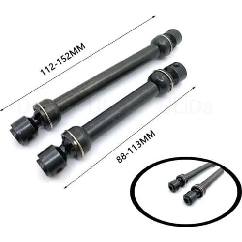 2PCS 88-113 112-152mm Metal Steel Universal Drive CVD Shaft for RC Crawler Car SCX10 90046 D90 RC Cars Part Accessories