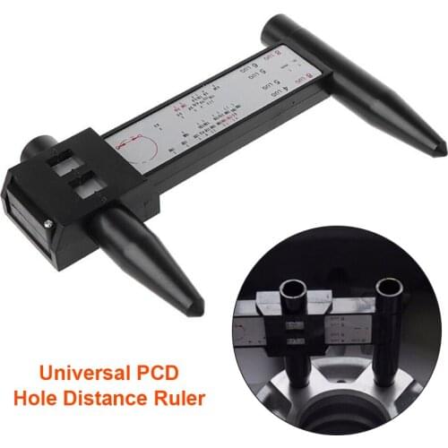 Universal PCD Measuring Sliding Pitch Ruler Wheel Circle Tyre Diameter Gauge Meter Lug Bolt Hub Hole Distance Hand Tool