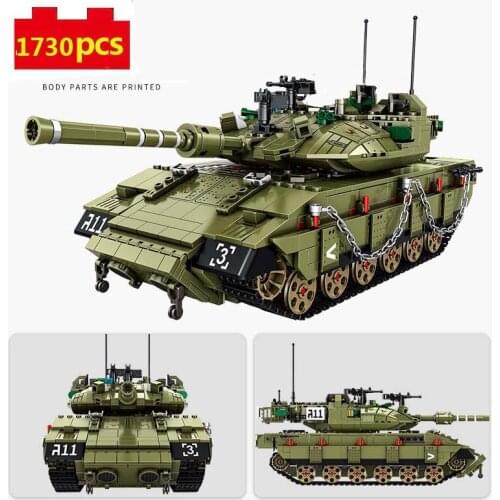 Military series tank model Israeli modern main battle tank Merkava MK4 DIY Model Building Blocks Bricks Toys Gifts