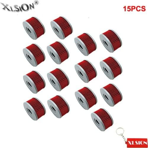 XLSION 15Pcs Oil Filters For Suzuki DR350S DR250S DR350SE TI250X SP400T DR400S GN SG 250 DRZ250 VL125LC VL250LC Intruder GZ250