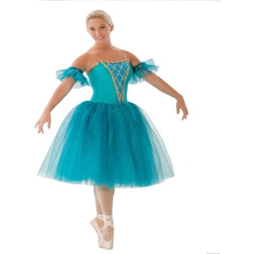 New Romantic Ballet Tutu Rehearsal Practice Dress Swan Lake Costume For Women Long Tulle Dress Kids Leotard Gymnastic Dress