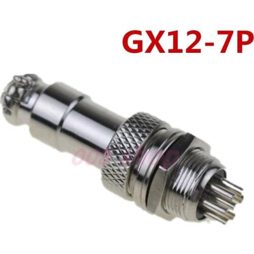 1pcs GX12 7 Pin Male & Female 12mm Wire Panel Connector Aviation Plug L93 GX12 Circular Connector Socket Plug Free Shipping