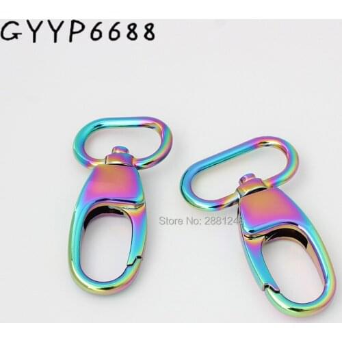 10-30-100pcs 20mm 25mm rainbow snap hook metal trigger snap hook swivel bag hook handbags purses bag clip clasps dog leash