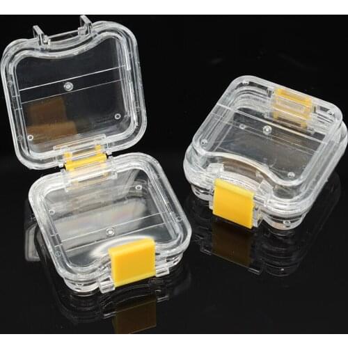 10/50pcs Small Dental Crown Box With Transparent Dentist Flexible Film Inside Denture Storage Plastic Teeth Tool Material