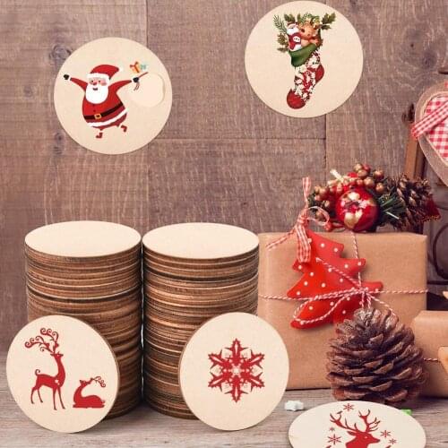 10 Pcs Unfinished Wooden Pieces Slices Wood chip Round Blank for Children DIY Painted Wedding Household Decoration Board