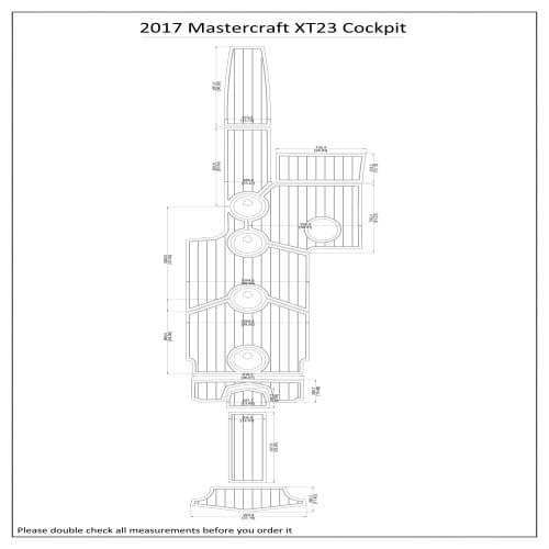 2017 Mastercraft XT23 Cockpit Pad Boat EVA Teak Decking 1/4" 6mm
