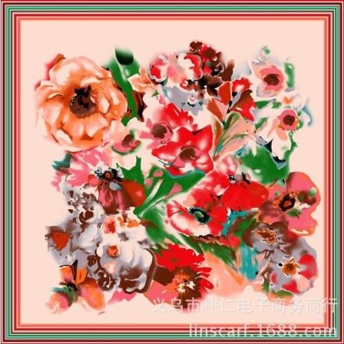 2018 49colors 90cm*90cm Luxury Indian Feather Crown Print Twill Silk Scarf For Women Headscarf flower Square Scarves Shawl