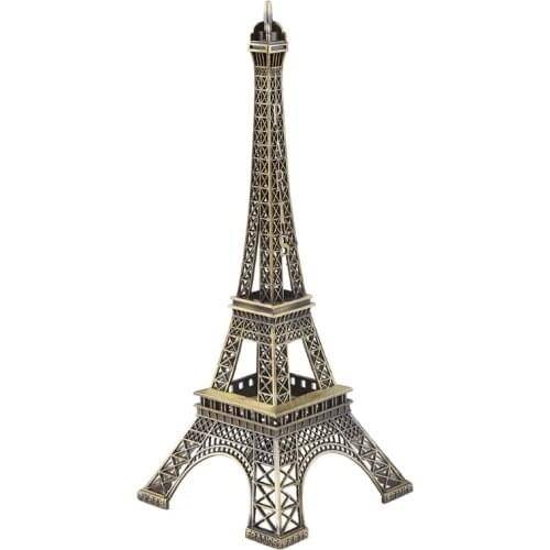 25CM Bronze Tone Paris Eiffel Tower Figurine Statue Vintage Alloy Model