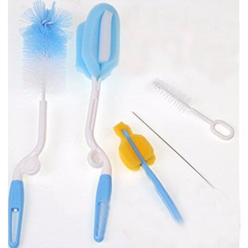 5Pcs/Set Multifunctional Sponge Cleaning Brush Cup Bottle Brush Brush Washing Household Tool for Baby Bottle Brushes