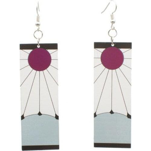 Acrylic Anime Drop Earrings Demon Slayer Kimetsu no Yaiba Blade of Ghost Earings For Women Men Cosplay Jewelry Accessories Gift