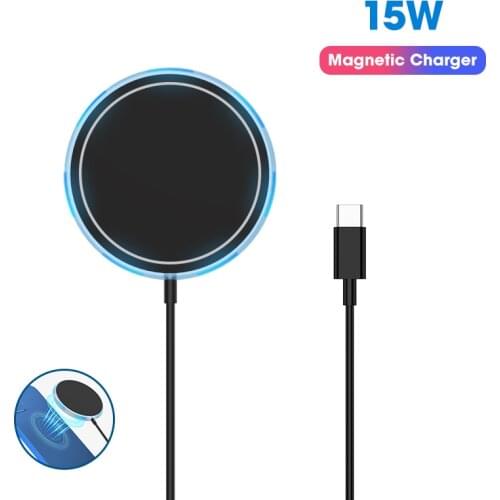 15W Magsafing Magnetic Wireless Charger For iPhone 12 Pro Max Mini QI Fast For Samsung USB C PD Adapter Original Magnet Charger