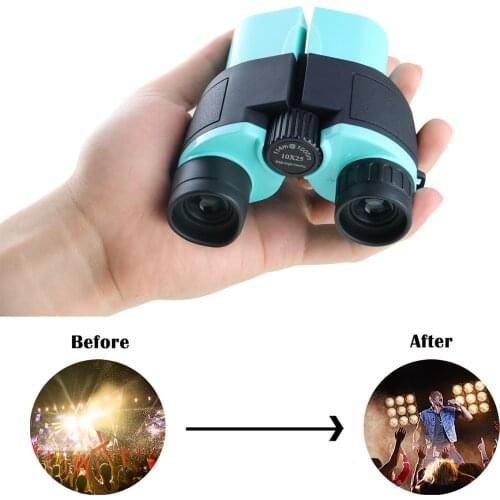 Binocular Telescope Porro Prisms 10X25 HD Telescope Compact High Definition for Fishing Traveling Bird Watch Concert Ball Games
