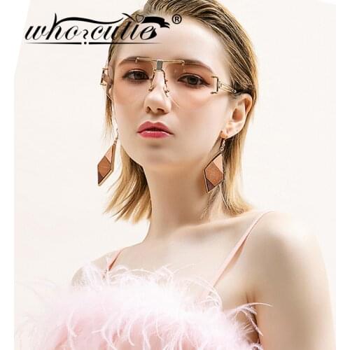 WHO CUTIE Retro Oversize Large Sunglasses Women Men 2019 Brand Design Shield Goggles Gold Frame Big Red Sun Glasses Shades S010