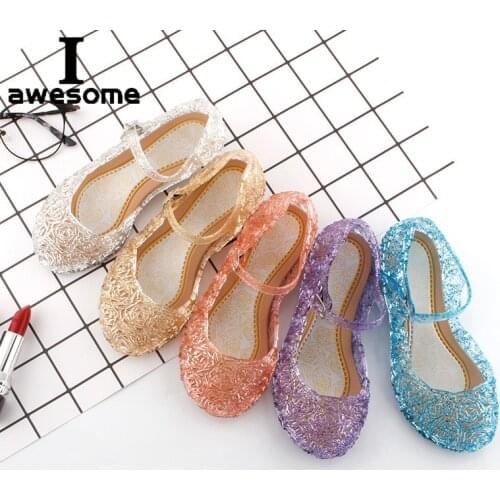 Toddler Infant Kids Baby Girls Wedge Cosplay Party Single Princess Shoes Sandals Children High Heel Girls Shoes Performance Prop
