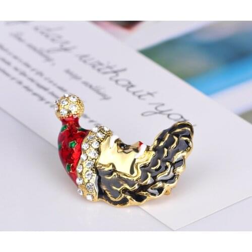 New Christmas Black beard Santa Claus Brooches for Women Enamel Brooch Pins Jewelry Accessories